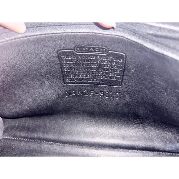 Vintage Coach Black Leather Court Bag Satchel Crossbody 9870 - Picture 9 of 16